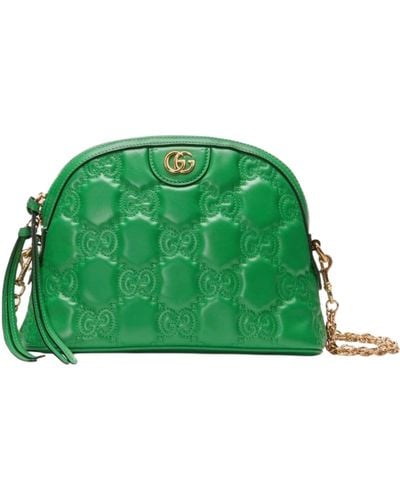 Gucci GG Matelassé Zipped Shoulder Bag - Green