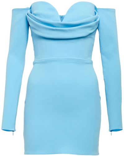 Alex Perry Paityn Off-the-shoulder Mini Dress - Blue