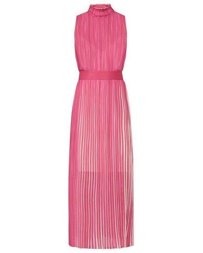 BCBGMAXAZRIA Pleated Midi Dress - Pink