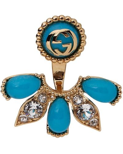 Gucci Resin Crystal Single Earring - Blue