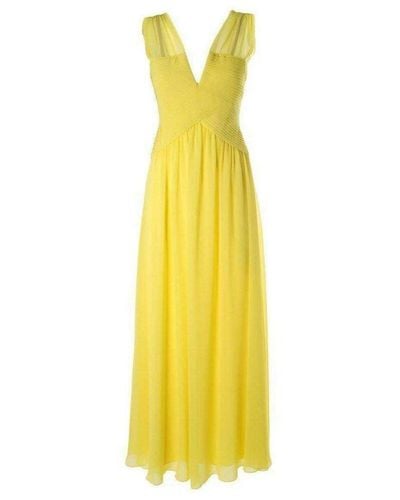 BCBGMAXAZRIA Sleeveless Yellow Gown
