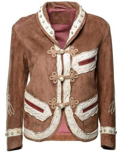 Gucci Brown Suede Embroidered Jacket