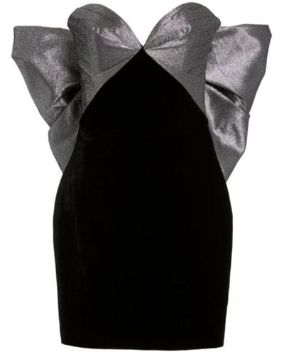 Rasario Off-the-shoulder Bow Mini Dress - Black