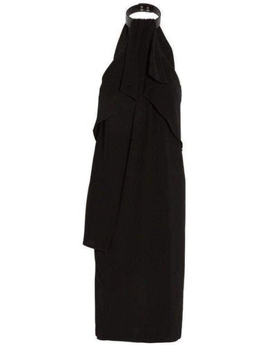 McQ Ruffled Halterneck Crepe Dress - Black