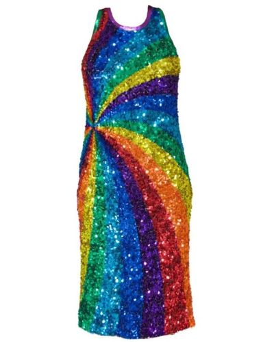 Manish Arora Rainbow Colours Sequins Cocktail Dress - Multicolour