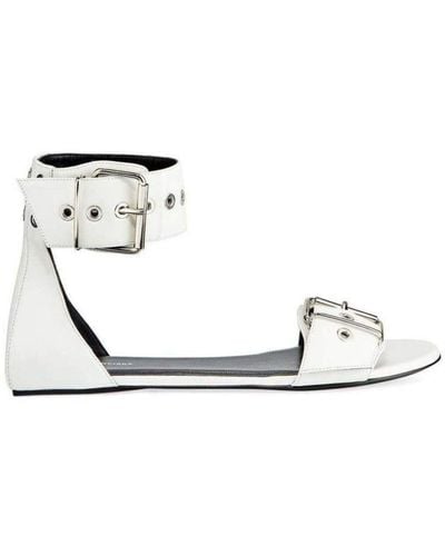 Balenciaga Belt Flat Ankle Strap Sandal It 39.5 - White