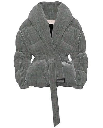 Alexandre Vauthier Checked Stretch-wool Puffer Jacket - Gray