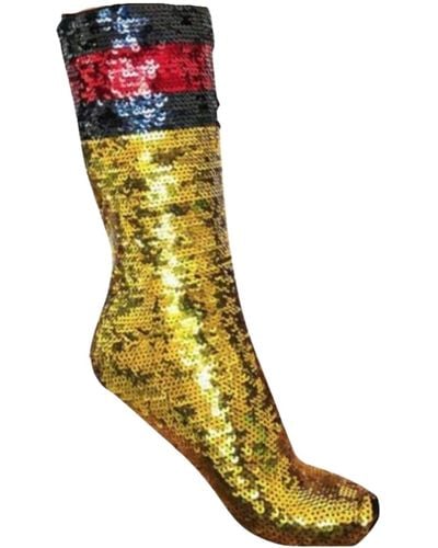 Gucci Webright Sequin Embellished Socks - Metallic
