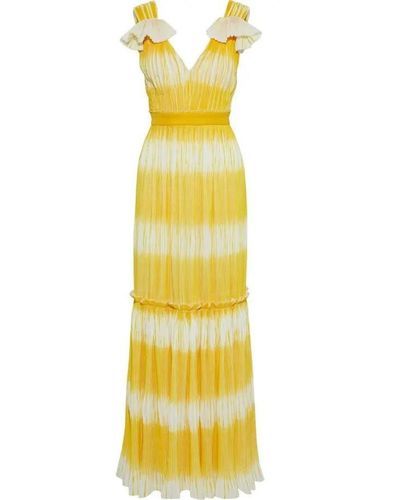 Prabal Gurung Yellow Tadia Plissé Dress