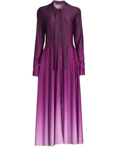 Oscar de la Renta Long-sleeve Ombre Jersey Midi Dress - Purple