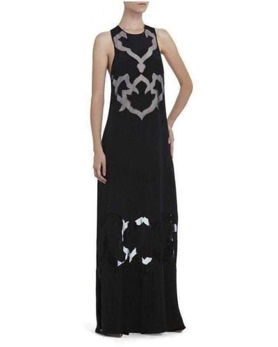 BCBGMAXAZRIA Perla Blocked Design Silk Dress - Black