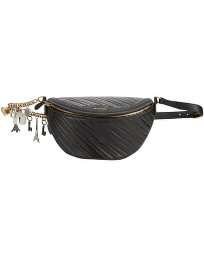 Balenciaga Leather Souvenir Belt Bag Regular - Black