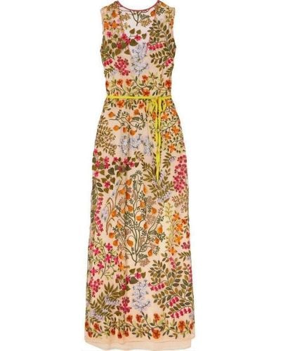 RED Valentino Embroidered Tulle Maxi Dress - Multicolor