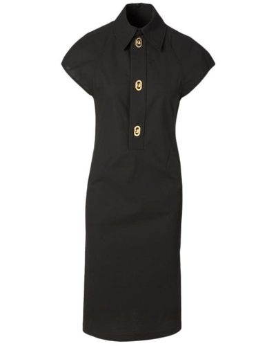Bottega Veneta Button-detailed Cotton-blend Midi Shirt Dress - Black