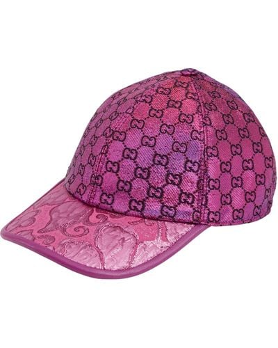 Gucci Monogram Jacquard Baseball Cap - Pink
