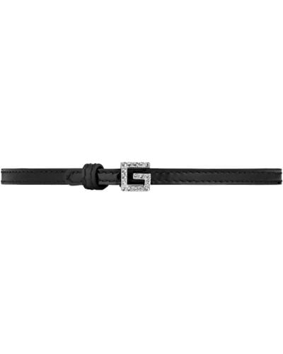 Gucci Leather Choker With Square GG - Black