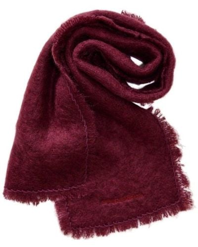Dolce & Gabbana Bordeaux Knitted Mohair Wool Scarf - Red