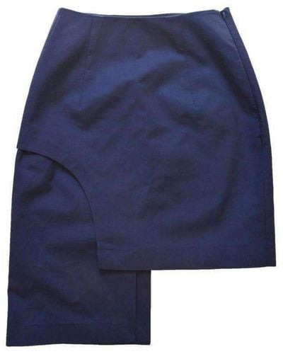 Jacquemus Side Asymmetric Side Striped Skirt - Blue