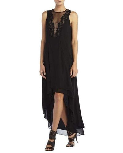 BCBGMAXAZRIA Cassidy Sleeveless Embroidered Lace Yoke Dress - Black