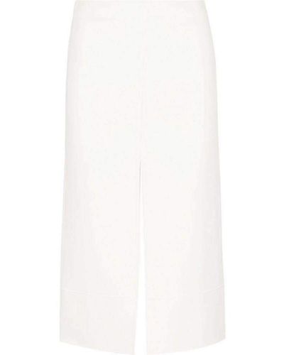 Chloé White Crepe Slit Knee Length Skirt