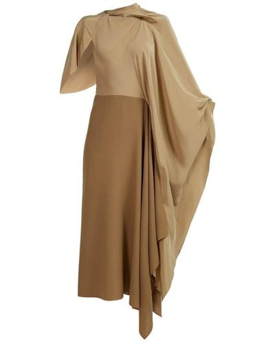 Roland Mouret Calhern Asymmetric Wool-crepe Dress - Brown