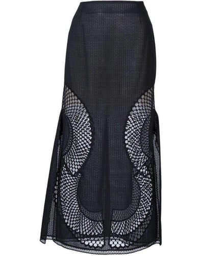 Stella McCartney Perforated A-line Skirt It 42 (us 6) - Black