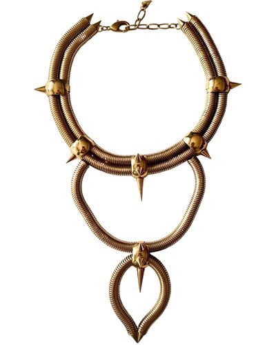 Ela Stone Multi Chain Spike Necklace - Multicolour