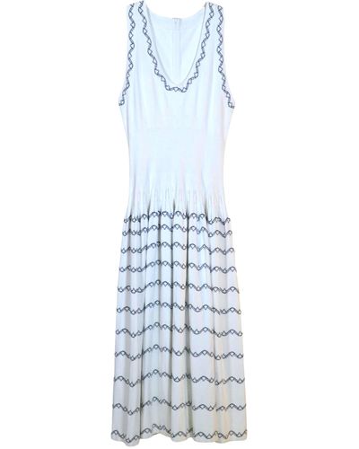 Alaïa Knit Sleeveless Maxi Dress - White