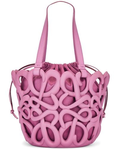 Loewe Anagram Inflated Basket Bag In Purple - Pink