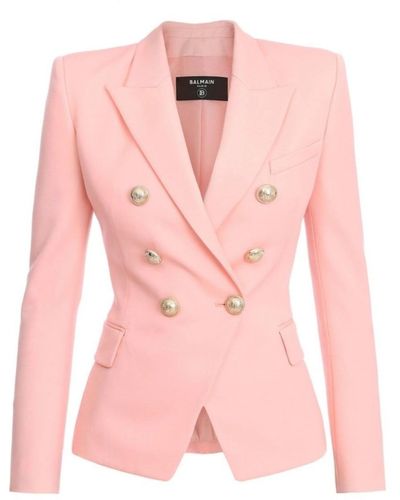 Balmain Double-breasted Blazer Jacket - Pink
