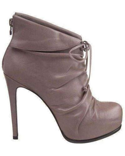 Pour La Victoire Grey Leather Asas Ankle Boots
