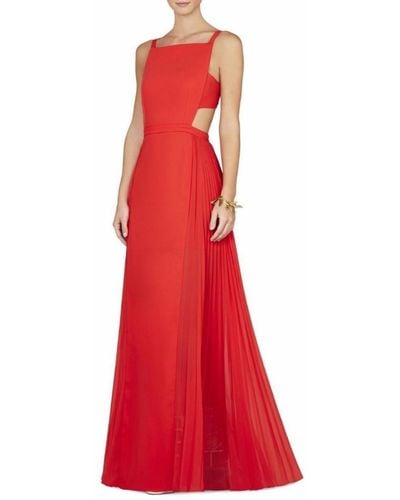 BCBGMAXAZRIA Brielle Sleeveless Side-pleated Gown - Red