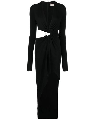 Alexandre Vauthier Hoop-detail Cut-out Asymmetric Dress - Black