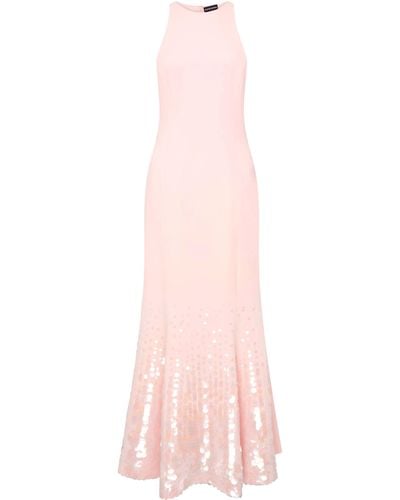David Koma Paillette Illusion Midi Dress - Pink