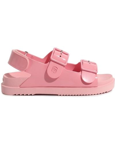 Gucci Double G Rubber Sandals - Pink