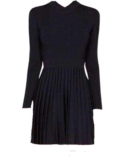 Balmain Ribbed Stretch Knit Mini Dress - Black