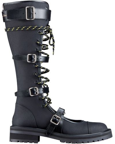 Dior Anger Boots In Black Technical Fabric