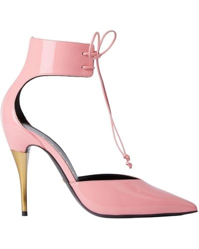 Gucci Priscilla Glossed-leather Court Shoes In Pink