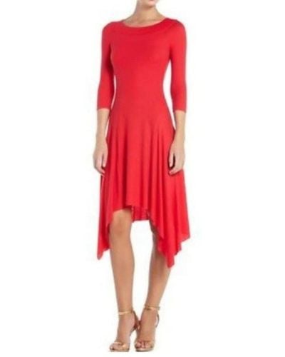 BCBGMAXAZRIA Bess Off-the-shoulder Asymmetrical Dress - Red