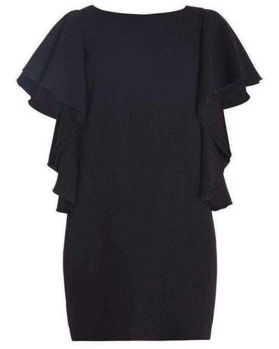 BCBGMAXAZRIA Black Solace Ruffle Sleeve Dress