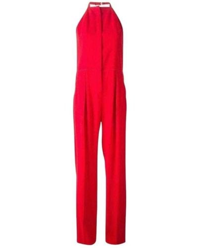 Nina Ricci Red Open Back Sleeveless Silk Jumpsuit
