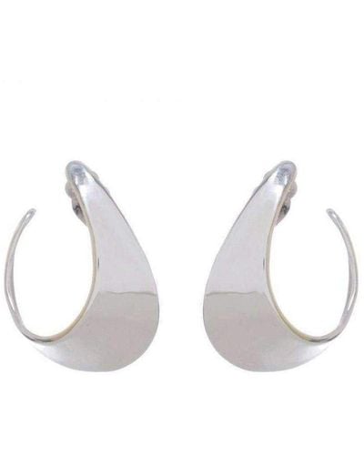 Robert Lee Morris Silver Crescent Clip Hoop Earrings - Metallic