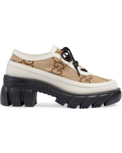 Gucci GG Paneled Lace-up Shoes - Brown