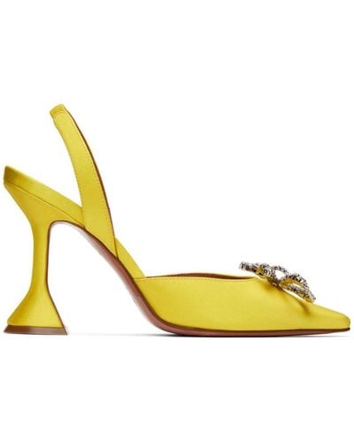 AMINA MUADDI Yellow Rosie Sling Heels