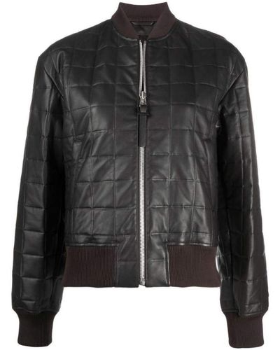 Bottega Veneta Quilted Leather Bomber Jacket - Brown