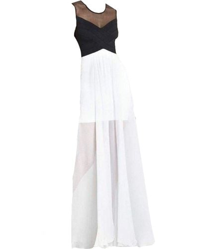 BCBGMAXAZRIA Giovanna Silk Blend Gown Dress - White