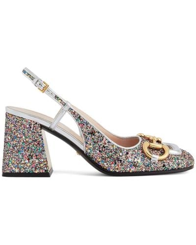 Gucci Lovelight Crystal Pumps - White