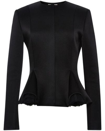 Christopher Kane Fitted Jacket With Godets - Black