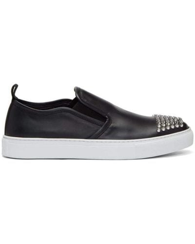 McQ Chris Studded Leather Slip-on Trainers - Black