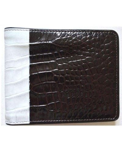 Dries Van Noten Two Tone Crock Print Leather Wallet - Brown